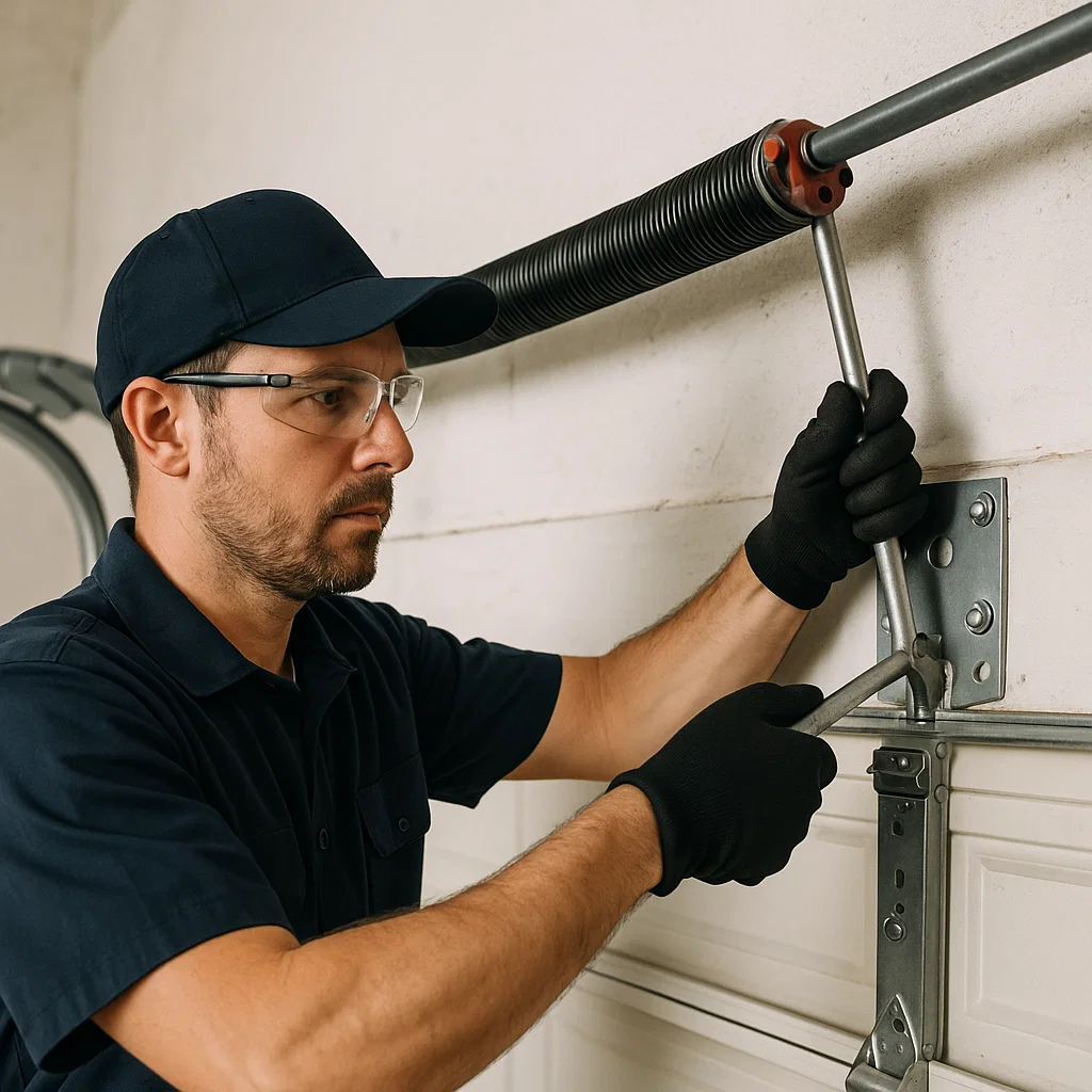 Torsion spring replacement on a garage door
