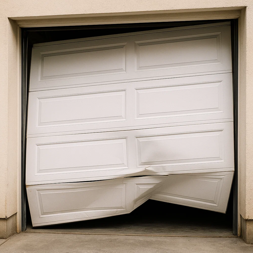 Emergency jammed garage door needing service