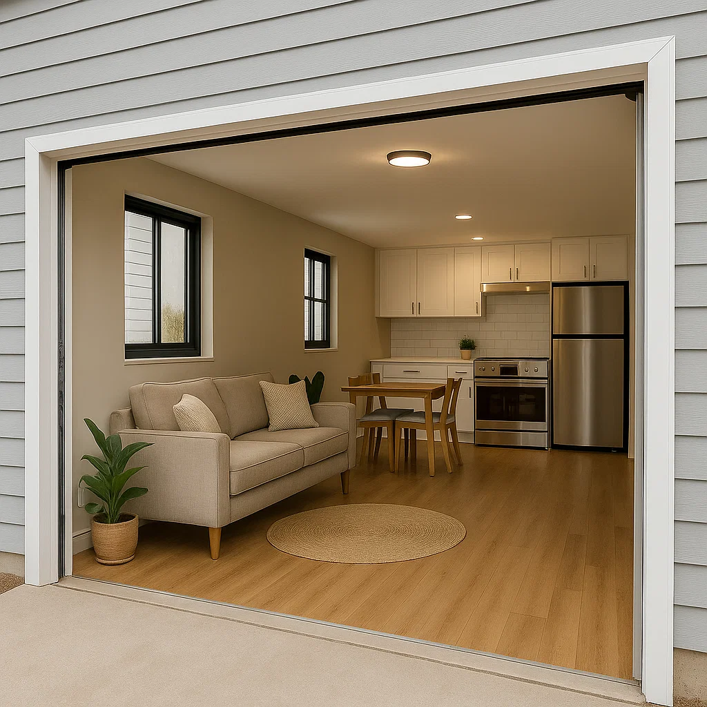 Finished living space after garage conversion
