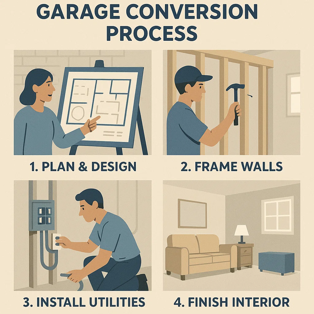 Step-by-step garage conversion process