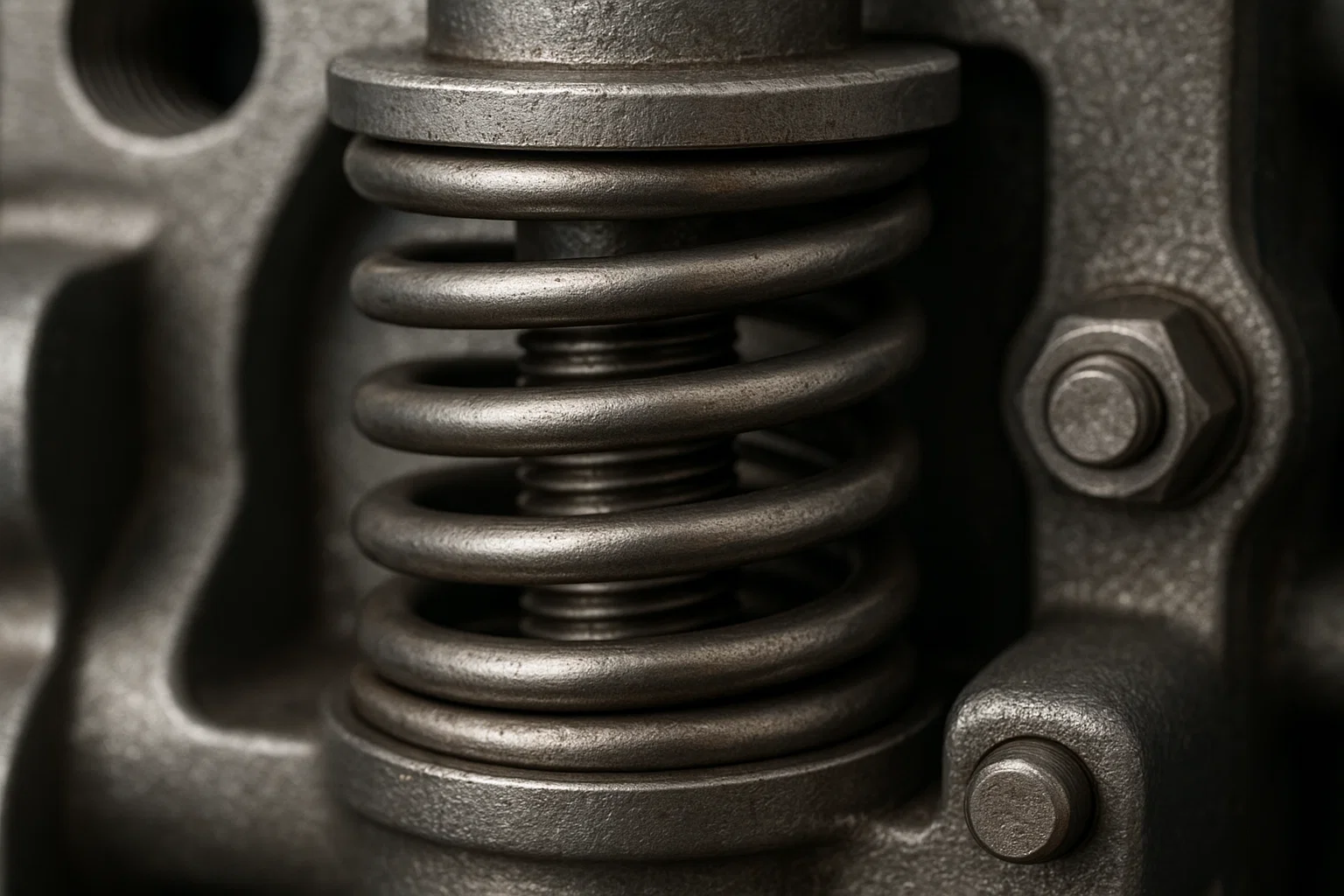Close-up of spring mechanism